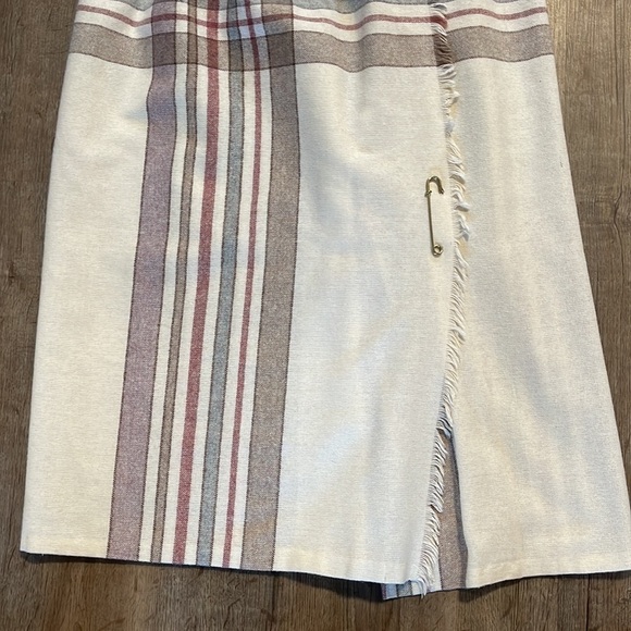 VINTAGE CLAUDE PLAID DETAIL MIDI SKIRT (11/12) 70s - Picture 2 of 5